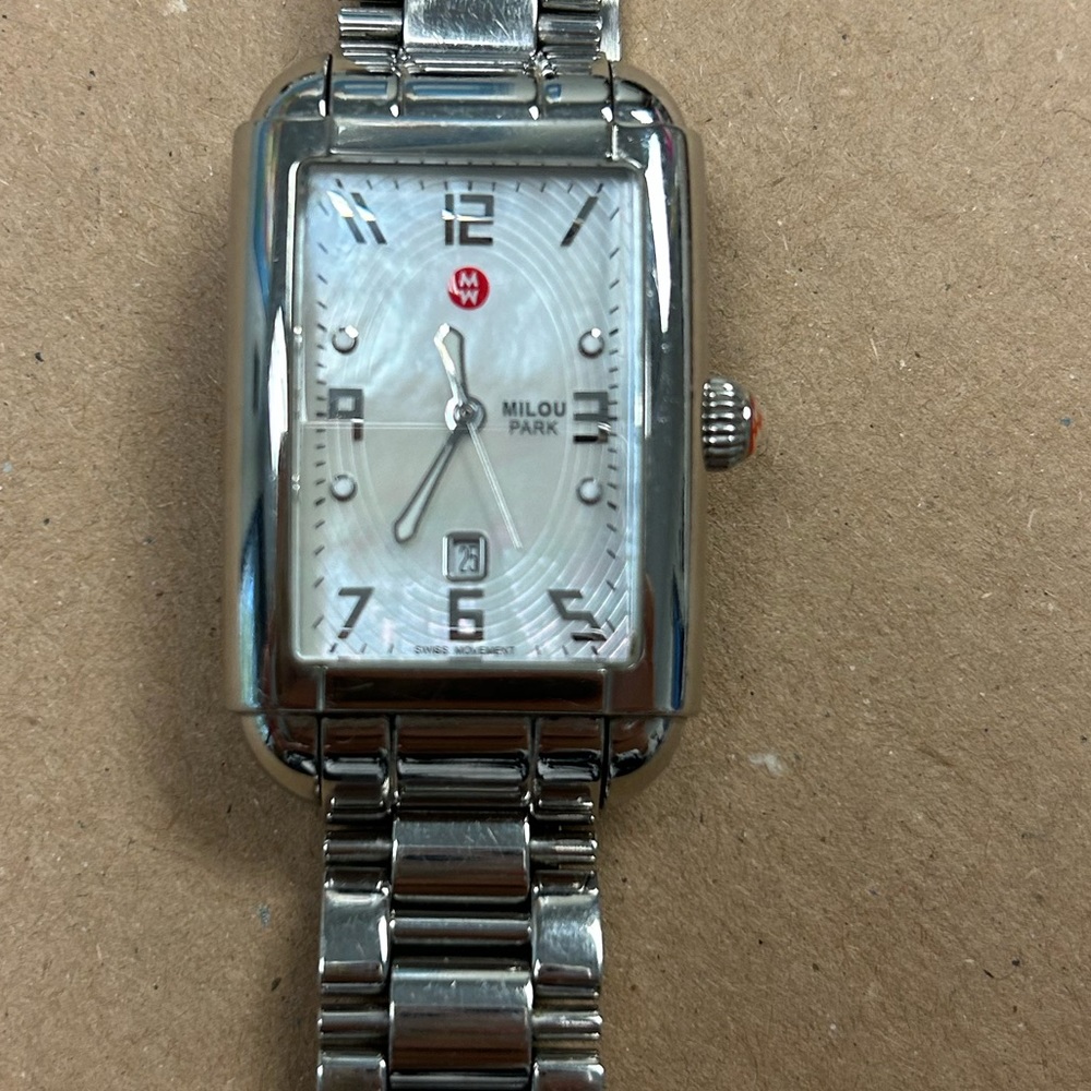 22mm Michele Ivory Faced Watch